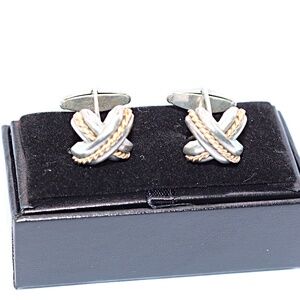 14k gold and sterling cufflinks